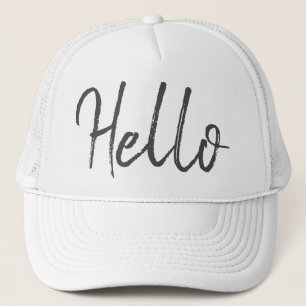 Minimalist Hello Typography Summer Trucker Hat