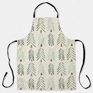 Minimalist Herringbone Christmas Trees Apron