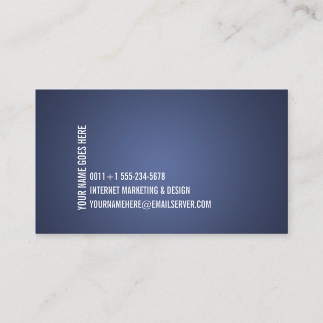 Minimalist High Impact Business Card Blue (Front)