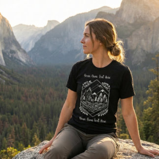 Minimalist Hiker Mountain Crest Your Text Design Tri-Blend Shirt