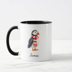 Minimalist His Matching Puffin Christmas  Mug
