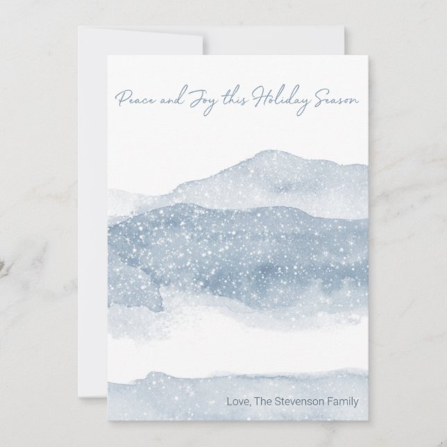 MINIMALIST HOLIDAY CARD | Mountain Scene Painting (Front)