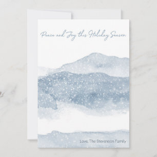 MINIMALIST HOLIDAY CARD   Mountain Scene w Message
