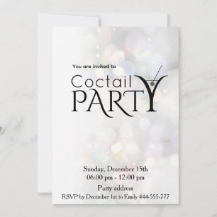Minimalist holiday cocktail party corporate invitation