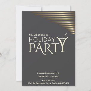 Minimalist holiday cocktail party corporate  invitation
