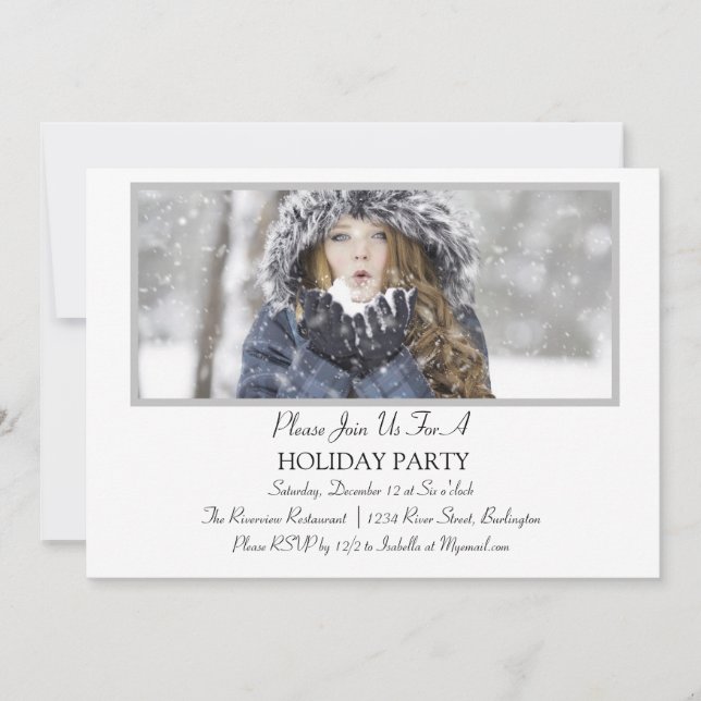 Minimalist Holiday Party Invitation (Front)