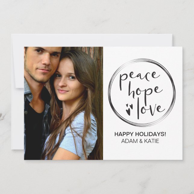 MINIMALIST | HOLIDAY | PEACE HOPE LOVE | PHOTO CARD (Front)