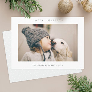 Minimalist Holiday Photo Card Light Grey