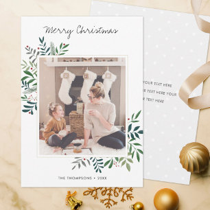 Minimalist Holiday Photo Card / Polka Dots on back