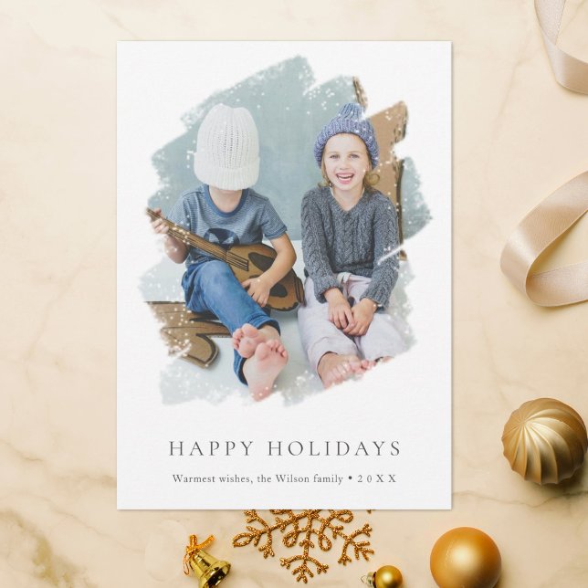 Minimalist Holiday Photo Card | White (Creator Uploaded)