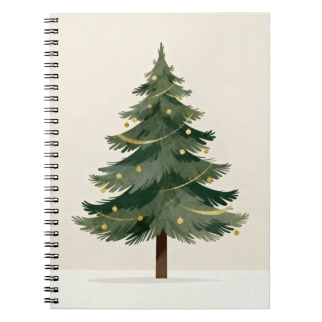 Minimalist Holiday Pine Notebook (Front)