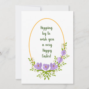 Minimalist holiday wreaths Crocus flowers Easter Invitation