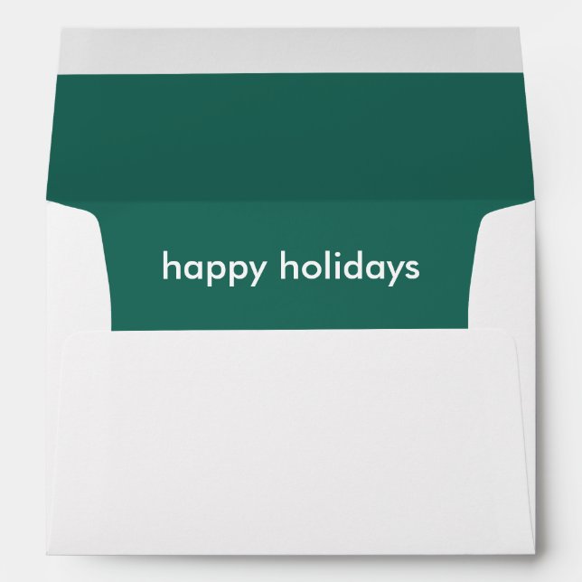 Minimalist Holidays | Modern Simple Forest Green Envelope (Back (Bottom))