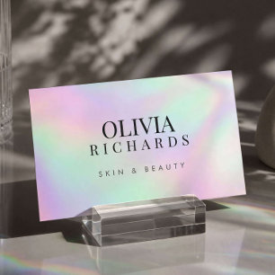 Minimalist Holographic Aesthetician Business Card