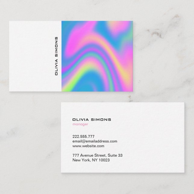 Minimalist holographic Business Cards (Front/Back)
