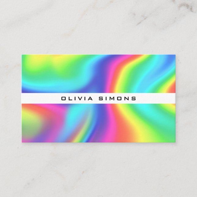Minimalist holographic Business Cards (Front)