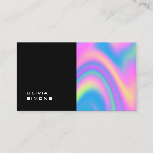 Minimalist holographic Business Cards (Front)