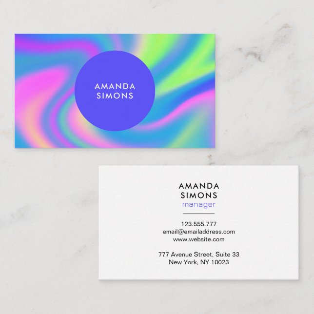 Minimalist holographic Business Cards (Front/Back)