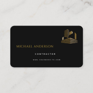 Minimalist Home Building Construction Luxe Busines Business Card