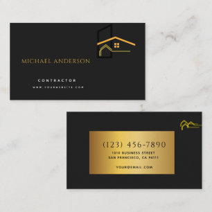 Minimalist Home Building Construction Luxe Busines Business Card