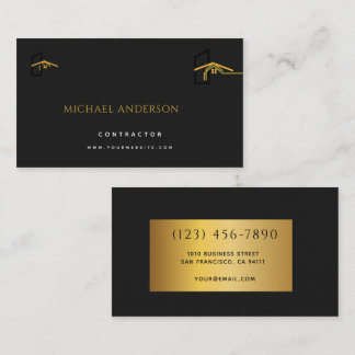 Minimalist Home Building Construction Luxe Busines Business Card