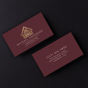 Minimalist Home Building Construction Luxe  Business Card