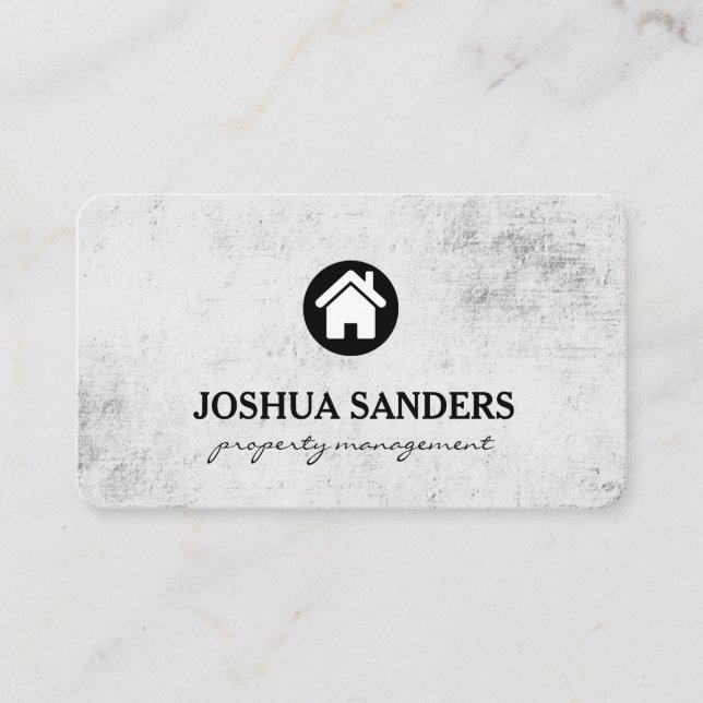 Minimalist Home Icon Texture Business Card (Front)
