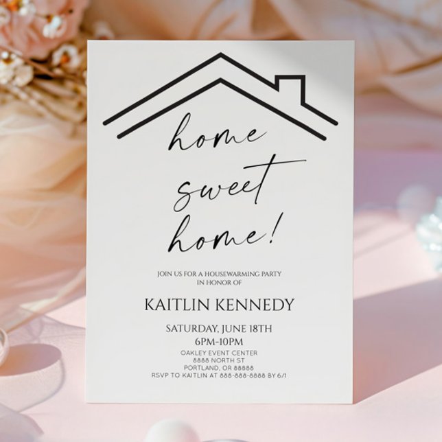 Minimalist Home Sweet Home Housewarming Party Invitation (Creator Uploaded)