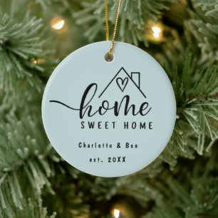 Minimalist Home Sweet Home Personalised New Home Ceramic Tree Decoration