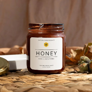 Minimalist Homemade Local Organic Honey Jar Labels