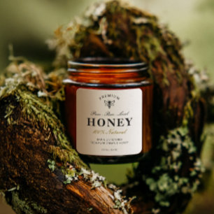 Minimalist Homemade Local Organic Honey Jar Labels