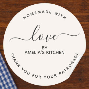 Minimalist Homemade with love thank you Sticker