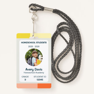 Minimalist Homeschool ID Card  ID Badge