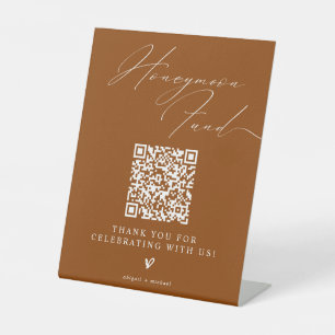 Minimalist Honeymoon Fund Sign with QR Code