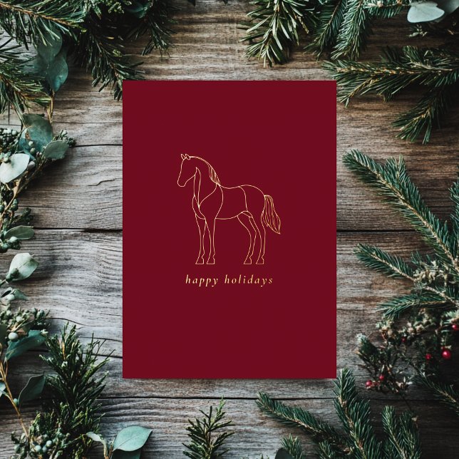 Minimalist Horse Line Drawing Red Equestrian (Creator Uploaded)