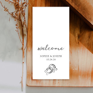 Minimalist Horseshoe Black and White Wedding Napkin