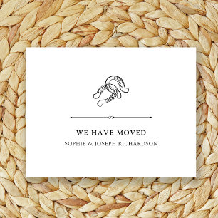 Minimalist Horseshoe Moving Announcement Postcard