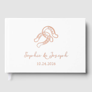 Minimalist Horseshoe   Real Gold Foil Wedding Guest Book
