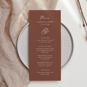 Minimalist Horseshoe   Rustic Brown Wedding Menu
