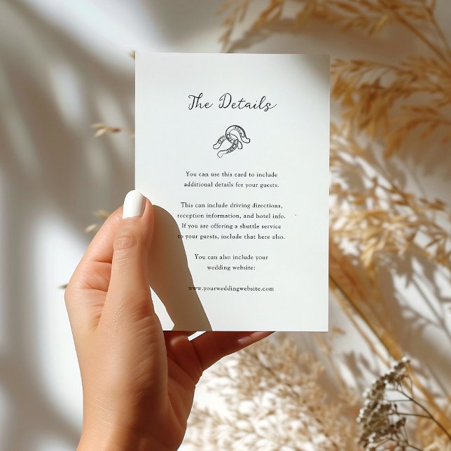 Minimalist Horseshoe Wedding | Guest Details Enclosure Card (Creator Uploaded)