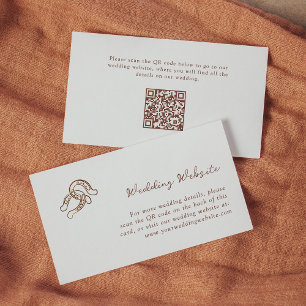 Minimalist Horseshoe   Wedding Website QR Code Enclosure Card