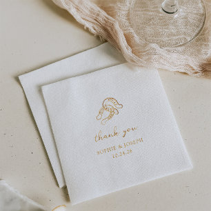 Minimalist Horseshoe Western Wedding Gold Foil Napkins