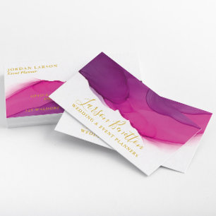 Minimalist Hot Pink Abstract Art Business Card