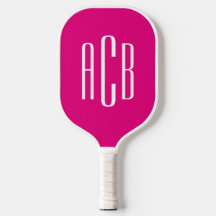 Minimalist Hot Pink and White 3 Letter Monogram