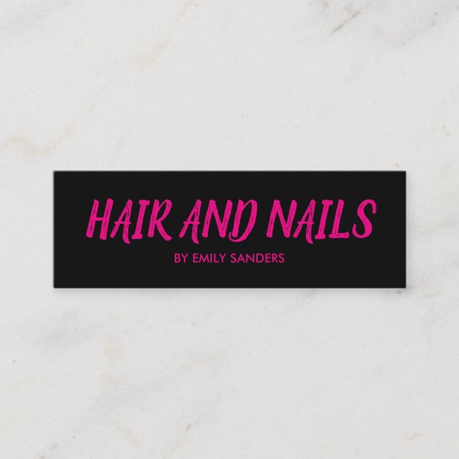 Minimalist / Hot Pink Mini Business Card (Front)