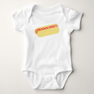 Minimalist Hotdog Foodie Hungry Baby Bodysuit