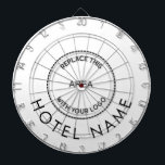 Minimalist Hotel Name Logo Any Colour Dartboard<br><div class="desc">Minimalist Hotel Name Logo Any Colour.  Simply personalise with your logo and hotel or business name by replacing the sample image with your own,  and personalise the text..   You can also change the font style colour and size and background colour if you wish via the Edit further option.</div>