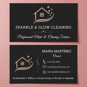 Minimalist Housekeeping & Cleaning Services Business Card