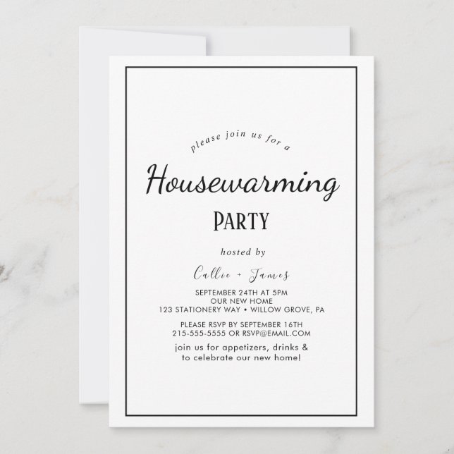 Minimalist Housewarming Party Invitation (Front)