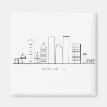Minimalist Houston City Skyline Illustration